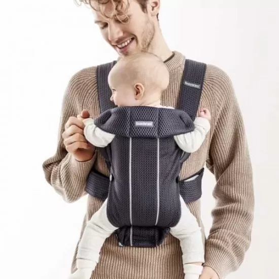 Marsupiu anatomic BabyBjorn Mini cu pozitii multiple de purtare Anthracite 3D Mesh Marsupiu anatomic BabyBjorn Mini cu pozitii multiple de purtare Anthracite 3D Mesh
