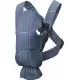 Marsupiu anatomic BabyBjorn Mini cu pozitii multiple de purtare Vintage Indigo Bumbac