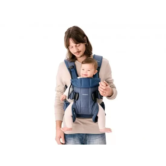Marsupiu anatomic BabyBjorn One cu pozitii multiple de purtare Denim Midnight Blue Bumbac Marsupiu anatomic BabyBjorn One cu pozitii multiple de purtare Denim Midnight Blue Bumbac