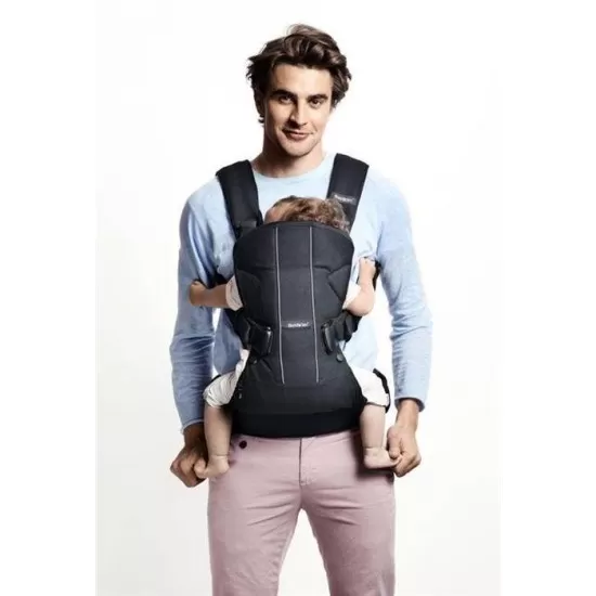 Marsupiu anatomic BabyBjorn One cu pozitii multiple de purtare Denim grey Bumbac
