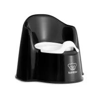Olita cu protectie spate Potty Chair Black/White BabyBjorn