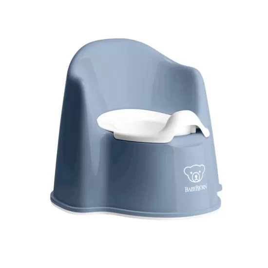 Olita cu protectie spate Potty Chair Deep blue/White BabyBjorn Olita cu protectie spate Potty Chair Deep blue/White BabyBjorn