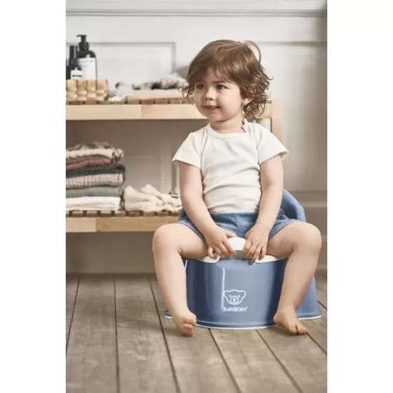 Olita cu protectie spate Potty Chair Deep blue/White BabyBjorn Olita cu protectie spate Potty Chair Deep blue/White BabyBjorn