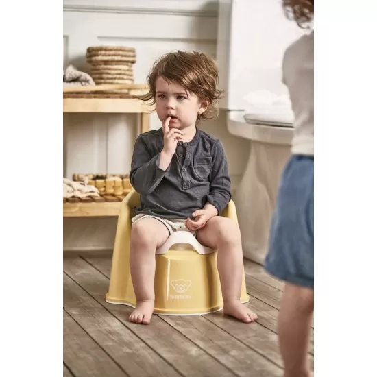 Olita cu protectie spate Potty Chair Powder BabyBjorn Yellow White Olita cu protectie spate Potty Chair Powder BabyBjorn Yellow White