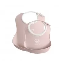 Set 2 bavete BabyBjorn Baby Feeding Set Powder Pink