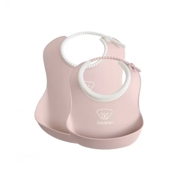 Set 2 bavete BabyBjorn Baby Feeding Set Powder Pink Set 2 bavete BabyBjorn Baby Feeding Set Powder Pink