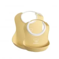 Set 2 bavete BabyBjorn Baby Feeding Set Powder Yellow