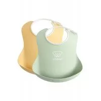 Set 2 bavete Powder Yellow/ Powder Green BabyBjorn