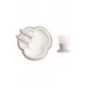 Set hranire BabyBjorn Powder Pink - Farfurie, lingurita, furculita si pahar pentru bebe