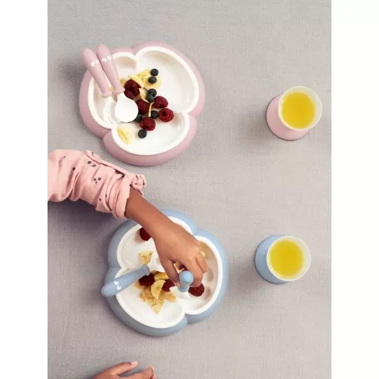 Set hranire BabyBjorn Powder Yellow - Farfurie, lingurita, furculita si pahar pentru bebe Set hranire BabyBjorn Powder Yellow - Farfurie, lingurita, furculita si pahar pentru bebe