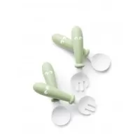 Set lingurite si furculite pentru bebelusi (4 bucati) BabyBjorn - Powder Green