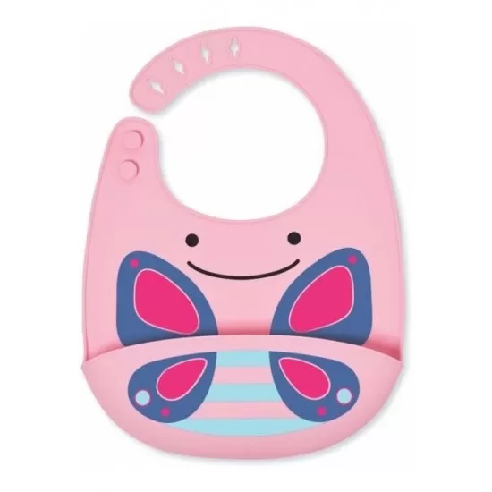 Bavetica de silicon Skip Hop Fold & Go Zoo - Fluture Bavetica de silicon Skip Hop Fold & Go Zoo - Fluture
