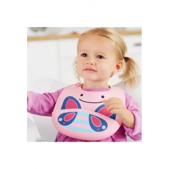 Bavetica de silicon Skip Hop Fold & Go Zoo - Fluture Bavetica de silicon Skip Hop Fold & Go Zoo - Fluture