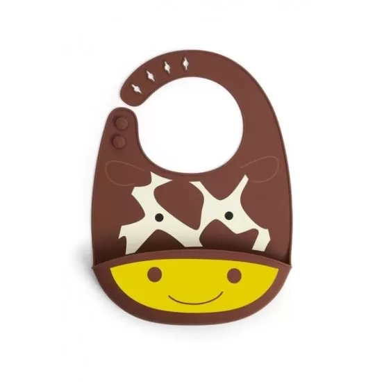 Bavetica de silicon Fold and Go Zoo Skip Hop - Girafa Bavetica de silicon Fold and Go Zoo Skip Hop - Girafa