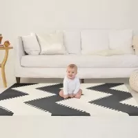 Covoras de joaca puzzle Geometric Playspot Negru / Bej Skip Hop