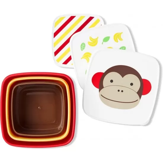 Set 3 cutii pentru pranz Zoo Skip Hop - Maimutica Set 3 cutii pentru pranz Zoo Skip Hop - Maimutica