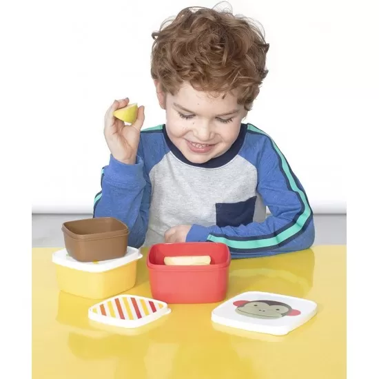 Set 3 cutii pentru pranz Zoo Skip Hop - Maimutica Set 3 cutii pentru pranz Zoo Skip Hop - Maimutica