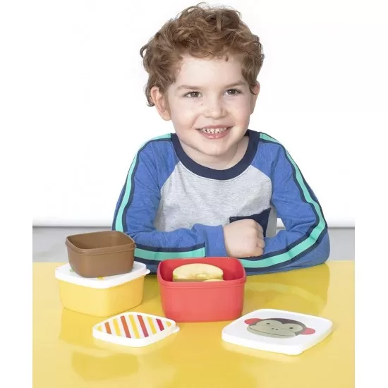 Set 3 cutii pentru pranz Zoo Skip Hop - Maimutica Set 3 cutii pentru pranz Zoo Skip Hop - Maimutica