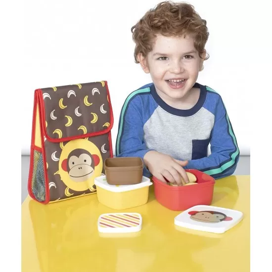 Set 3 cutii pentru pranz Zoo Skip Hop - Maimutica Set 3 cutii pentru pranz Zoo Skip Hop - Maimutica