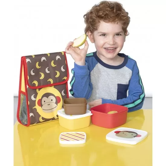 Set 3 cutii pentru pranz Zoo Skip Hop - Maimutica Set 3 cutii pentru pranz Zoo Skip Hop - Maimutica