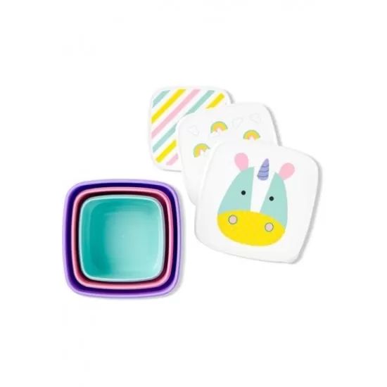 Set 3 cutii pentru pranz Zoo Skip Hop - Unicorn Set 3 cutii pentru pranz Zoo Skip Hop - Unicorn