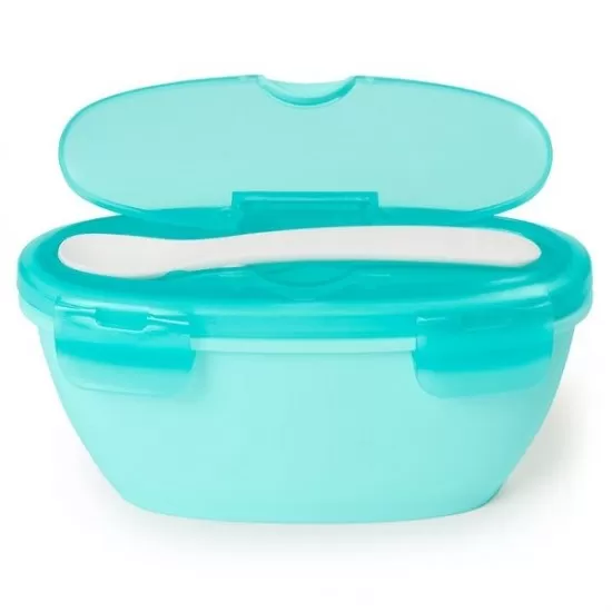 Set de calatorie pentru hranire Skip Hop - Soft turcoaz Set de calatorie pentru hranire Skip Hop - Soft turcoaz