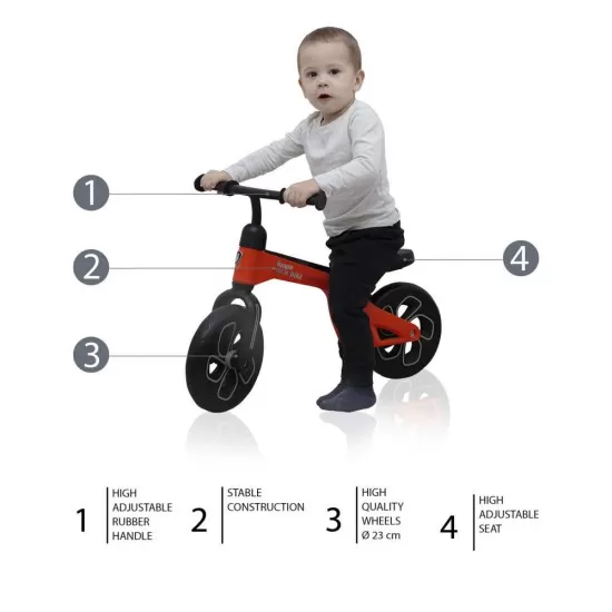 Bicicleta fara pedale Zopa Tech Bike Red Bicicleta fara pedale Zopa Tech Bike Red