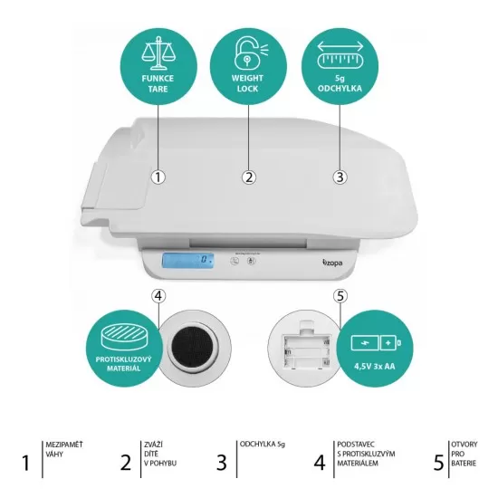 Cantar bebelusi digital 2 in 1: masoara greutatea si inaltimea Zopa Cantar bebelusi digital 2 in 1: masoara greutatea si inaltimea Zopa