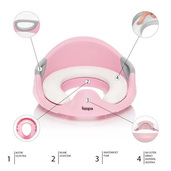 Reductor anatomic pentru toaleta, colac inclus Coach Blush Pink Zopa Reductor anatomic pentru toaleta, colac inclus Coach Blush Pink Zopa