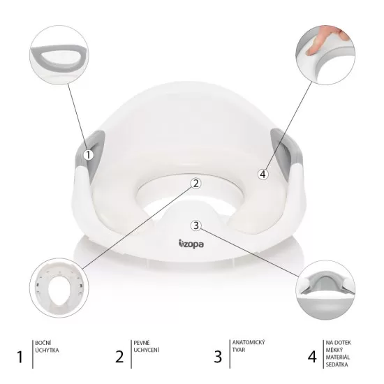 Reductor anatomic pentru toaleta, colac inclus Coach Dove Grey Zopa Reductor anatomic pentru toaleta, colac inclus Coach Dove Grey Zopa