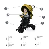 Tricicleta 6 moduri de utilizare Zopa Citi Trike Curry Yellow