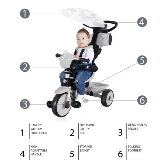 Tricicleta reglabila ZooGo Cow Zopa