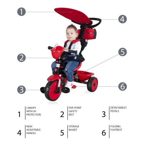 Tricicleta reglabila ZooGo Ladybug Zopa