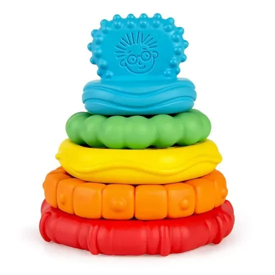Jucarie multisenzoriala si de dentitie Stacking Teether Baby Einstein Jucarie multisenzoriala si de dentitie Stacking Teether Baby Einstein