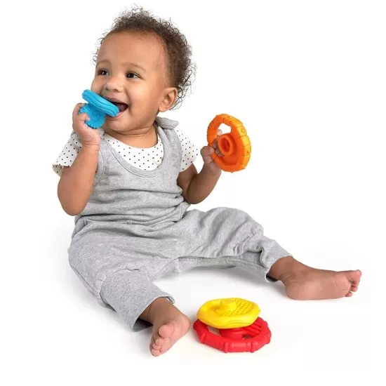 Jucarie multisenzoriala si de dentitie Stacking Teether Baby Einstein Jucarie multisenzoriala si de dentitie Stacking Teether Baby Einstein