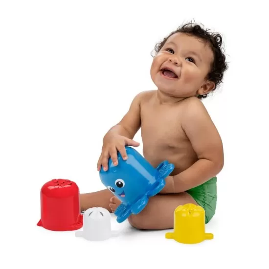 Set de pahare senzoriale pentru stivuire si scurgere Ocean Explorers Opuss Baby Einstein