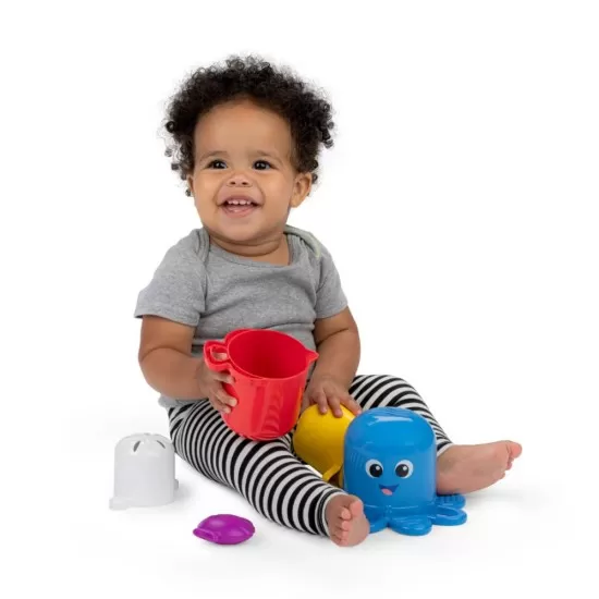Set de pahare senzoriale pentru stivuire si scurgere Ocean Explorers Opuss Baby Einstein