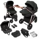 Carucior 3 in 1 Air Halime black – cadru Gold BabyGo Carucior 3 in 1 Air Halime black – cadru Gold BabyGo