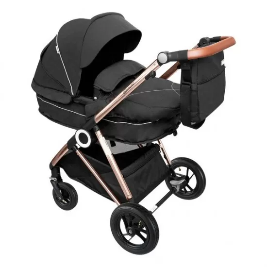 Carucior 3 in 1 Air Halime black – cadru Gold BabyGo Carucior 3 in 1 Air Halime black – cadru Gold BabyGo