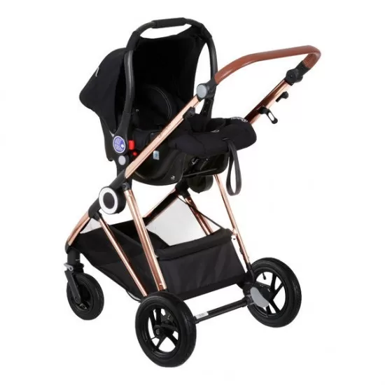 Carucior 3 in 1 Air Halime black – cadru Gold BabyGo Carucior 3 in 1 Air Halime black – cadru Gold BabyGo