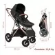Carucior 3 in 1 Air Halime black – cadru Gold BabyGo Carucior 3 in 1 Air Halime black – cadru Gold BabyGo