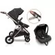Carucior 3 in 1 Air Halime black – cadru Gold BabyGo Carucior 3 in 1 Air Halime black – cadru Gold BabyGo