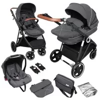 Carucior 3 in 1 Halime – cadru Black BabyGo