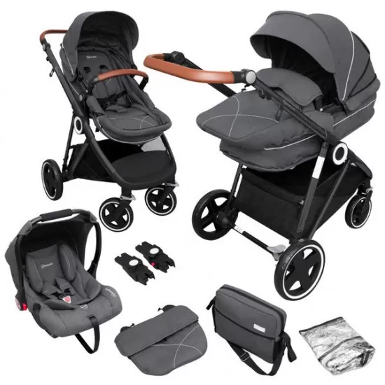 Carucior 3 in 1 Halime – cadru Black BabyGo Carucior 3 in 1 Halime – cadru Black BabyGo
