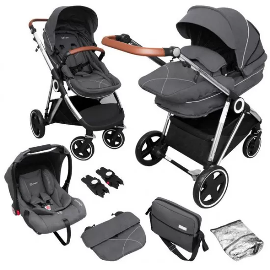 Carucior 3 in 1 Halime – cadru Silver BabyGo Carucior 3 in 1 Halime – cadru Silver BabyGo