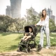 Carucior 3 in 1 BabyGo Harmony Grey cu maner reglabil pe inaltime, cadru Black Carucior 3 in 1 BabyGo Harmony Grey cu maner reglabil pe inaltime, cadru Black