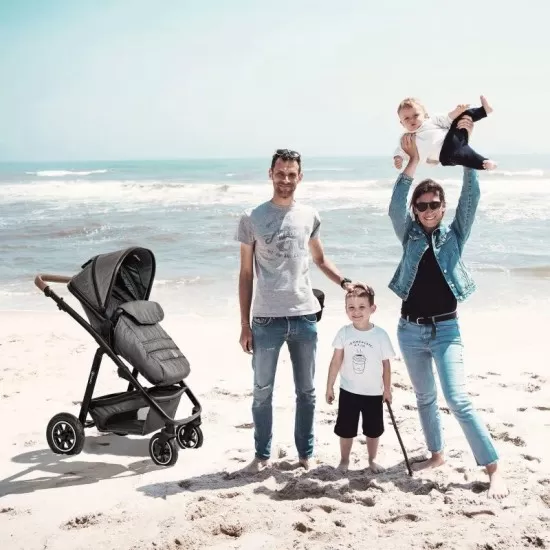 Carucior 3 in 1 Simplex Grey Melange BabyGo Carucior 3 in 1 Simplex Grey Melange BabyGo