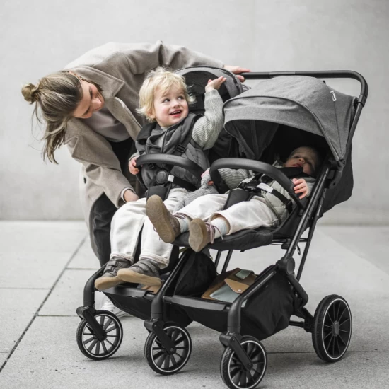 BabyGo - Carucior pliabil pentru gemeni GoTwice, Green BabyGo - Carucior pliabil pentru gemeni GoTwice, Green