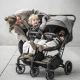 BabyGo - Carucior pliabil pentru gemeni GoTwice, Green BabyGo - Carucior pliabil pentru gemeni GoTwice, Green
