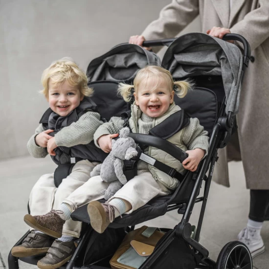 BabyGo - Carucior pliabil pentru gemeni GoTwice, Green BabyGo - Carucior pliabil pentru gemeni GoTwice, Green